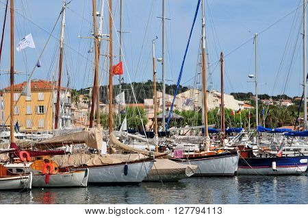 Sanary sur Mer France - april 20 2016 : boats in the port