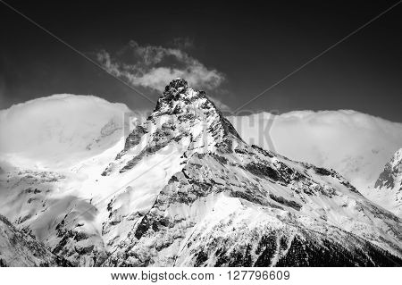Black And White Winter Mountains