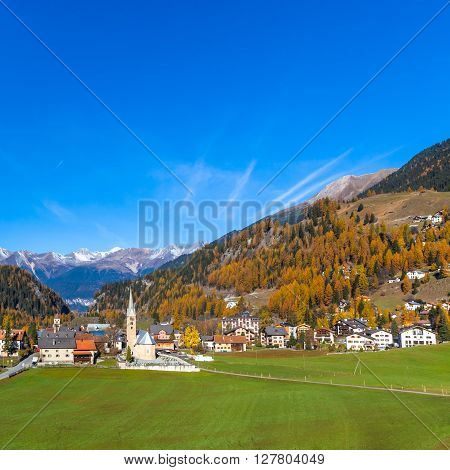 Beautiful View Of Grisons In Autumn