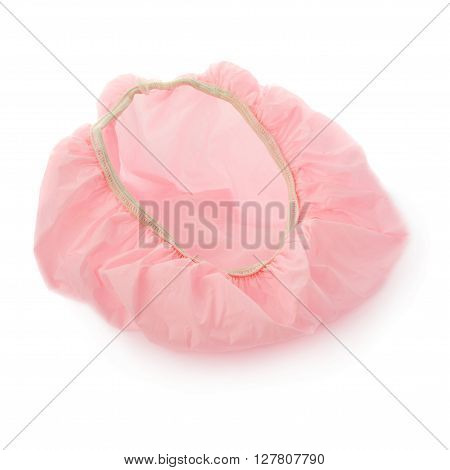 Pink Shower cap isolated over the white background