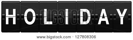 Airport split-flap board with holiday text on white