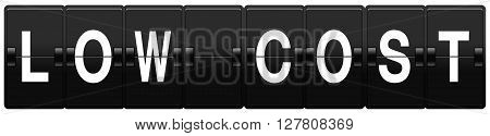 Airport split-flap board with low cost text