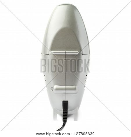 Gray Hand held small vacuum cleaner isolated over the white background