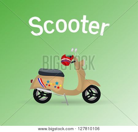 Old scooter motor object emblem retro icon