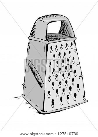Vector grater icon. Hand drawn stock illustration
