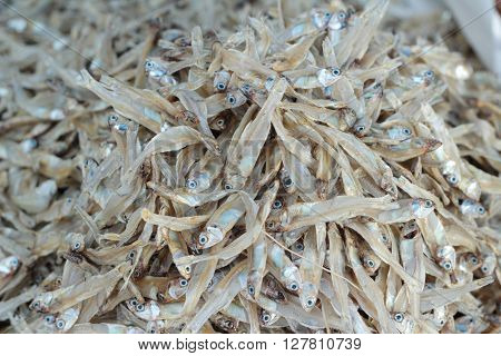 dried fish for cooking in the market