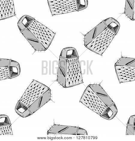 Grater background pattern. Hand drawn stock illustration