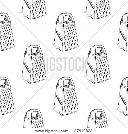 Grater background pattern. Hand drawn stock illustration