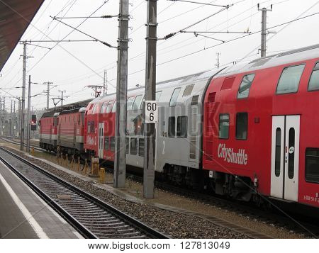 Austrian Train In A Station