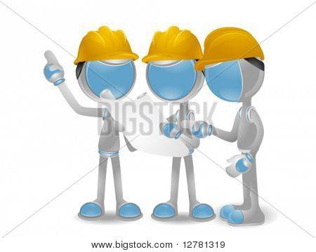 3D vektorové Robot: stavebnictví
