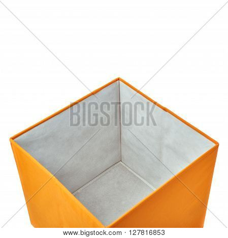 Orange foot stool ottoman pouffe over isolated white background
