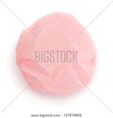 Pink Shower cap isolated over the white background