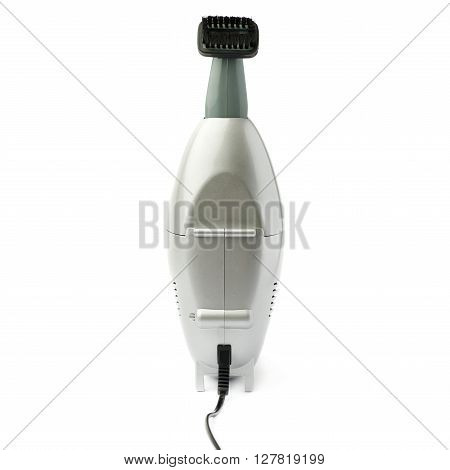 Gray Hand held small vacuum cleaner isolated over the white background