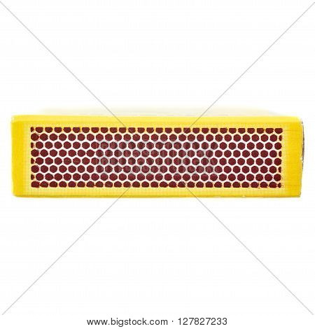 Unused striking surface box side of matches isolated over the white background