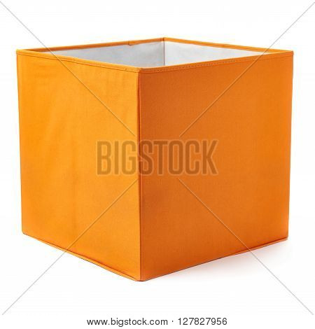 Orange foot stool ottoman pouffe over isolated white background