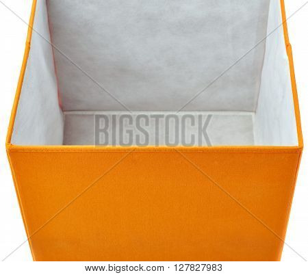Orange foot stool ottoman pouffe over isolated white background