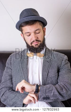 Bearded Man With A Bow Tie