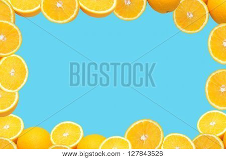 background of fresh orange and slice orange