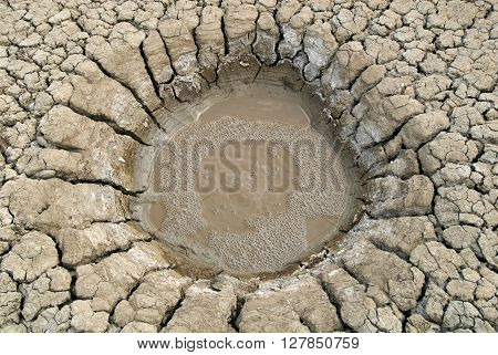 This is a close-up of mud vulkano crater. This mud vulkano is situated in Crimea (Bondarenkovo village near Kerch).
