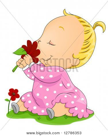 Baby riechende Blume - Vektor