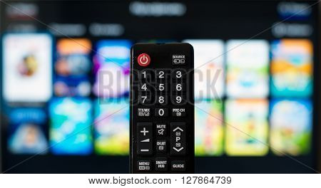 Tv Remote Control Against Smarttv Operating System.