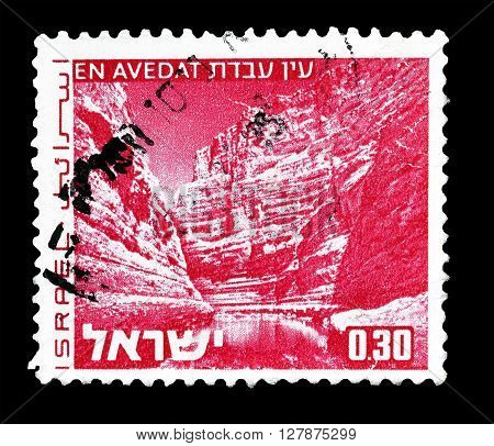 ISRAEL - CIRCA 1971 : Cancelled postage stamp printed by Israel, that shows En Avedat.