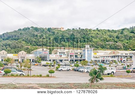 PLETTENBERG BAY SOUTH AFRICA - MARCH 3 2016: A shopping centre in Plettenberg Bay a coastal town on the Garden Route