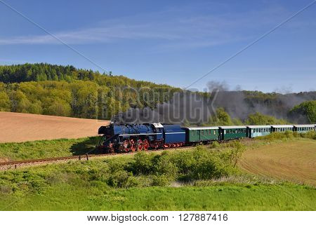 Historic Steam Train. Specially Launched Czech Old Steam Train Trips And For Traveling Around The Cz
