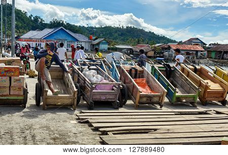 Wooden Carts On The Pier