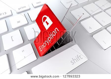 keyboard enter key revealing underpass ladder encryption 3d illustration