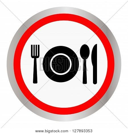 Black silhouette of knife, fork and spoon. Vector illustration