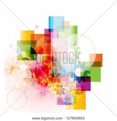 Vector illustration of colorful abstract  floral background