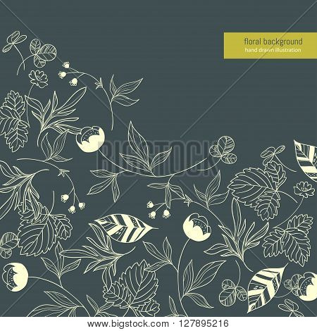 Summer forest. vector background with forest herbs