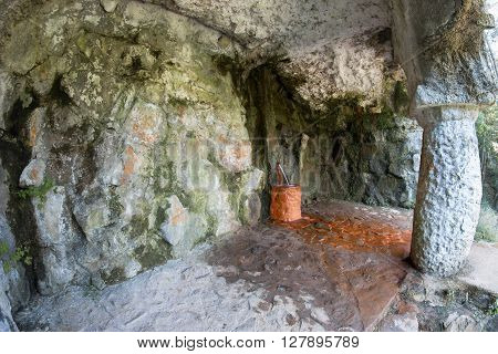 Mineral water spring - ferruginous water, Czech republic