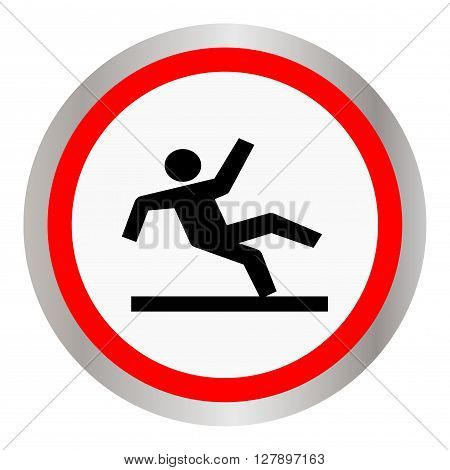Vector Wet Floor Warning Sign. Vector illustration