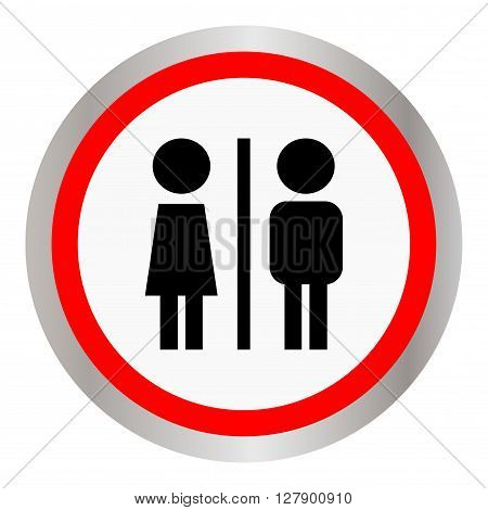 Toilet, wc, restroom sign isolated on white background