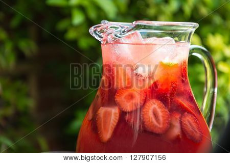 Fresh Homemade Strawberry And Raspberry Lemonade