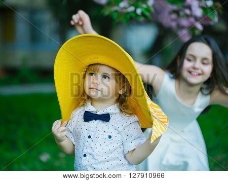 Stylish Children In Park