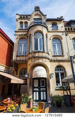 Valkenburg Netherlands - April 11 2016: old buildings in the old town of Valkenburg. Valkenburg aan de Geul in the province Limburg is a popular tourist destination