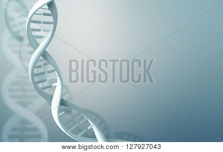 Abstract science background with white DNA strands