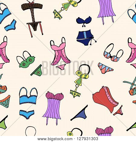 seamless pattern underwear swimsuit feminine bright color