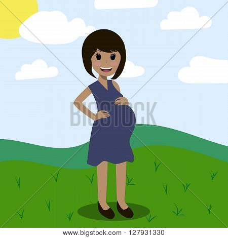 pregnant woman happy time family love and joy