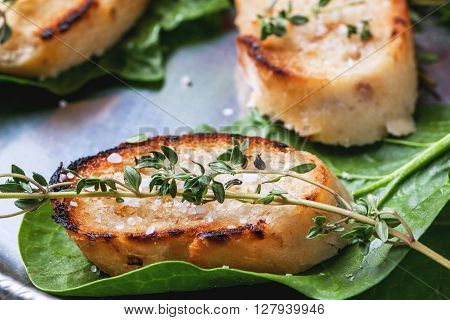 Fried Bread Croutons With Thym