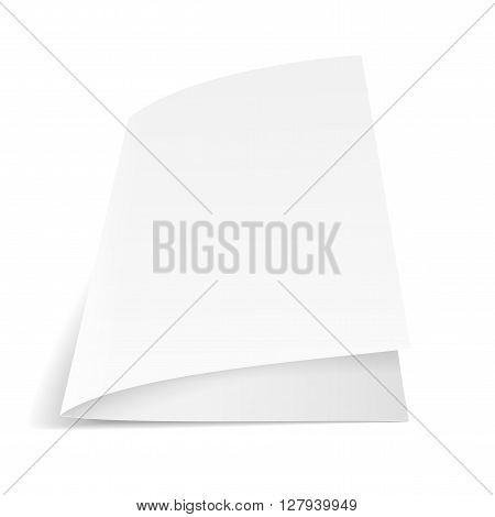 A sheet of paper folded in half. Mock Up Template. Vector illustration
