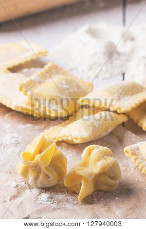 Pasta Ravioli On Flour