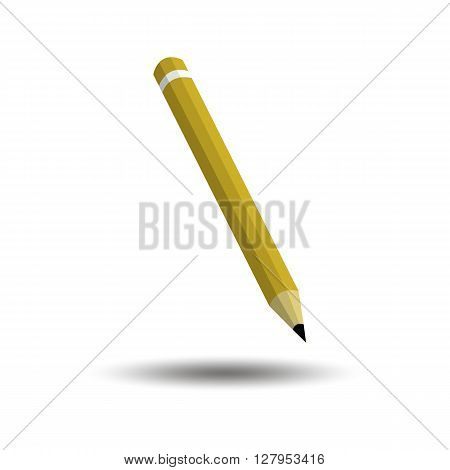 illustration of yellow pencil icon with shadow