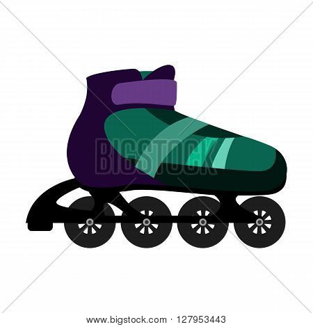 illustration of green inline skates flat style