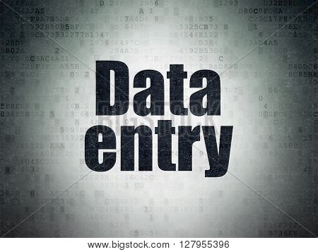 Information concept: Painted black word Data Entry on Digital Data Paper background