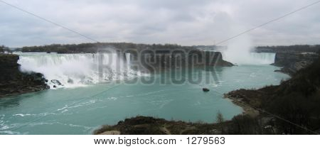 Niagarské vodopády - oba Falls - Panorama