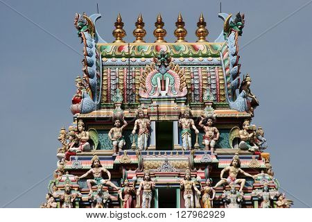 Hindu Temple figurines in a singapore temple